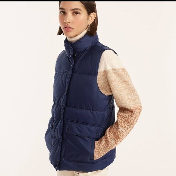 J CREW Navy Puffer Vest - Picture 2 of 9